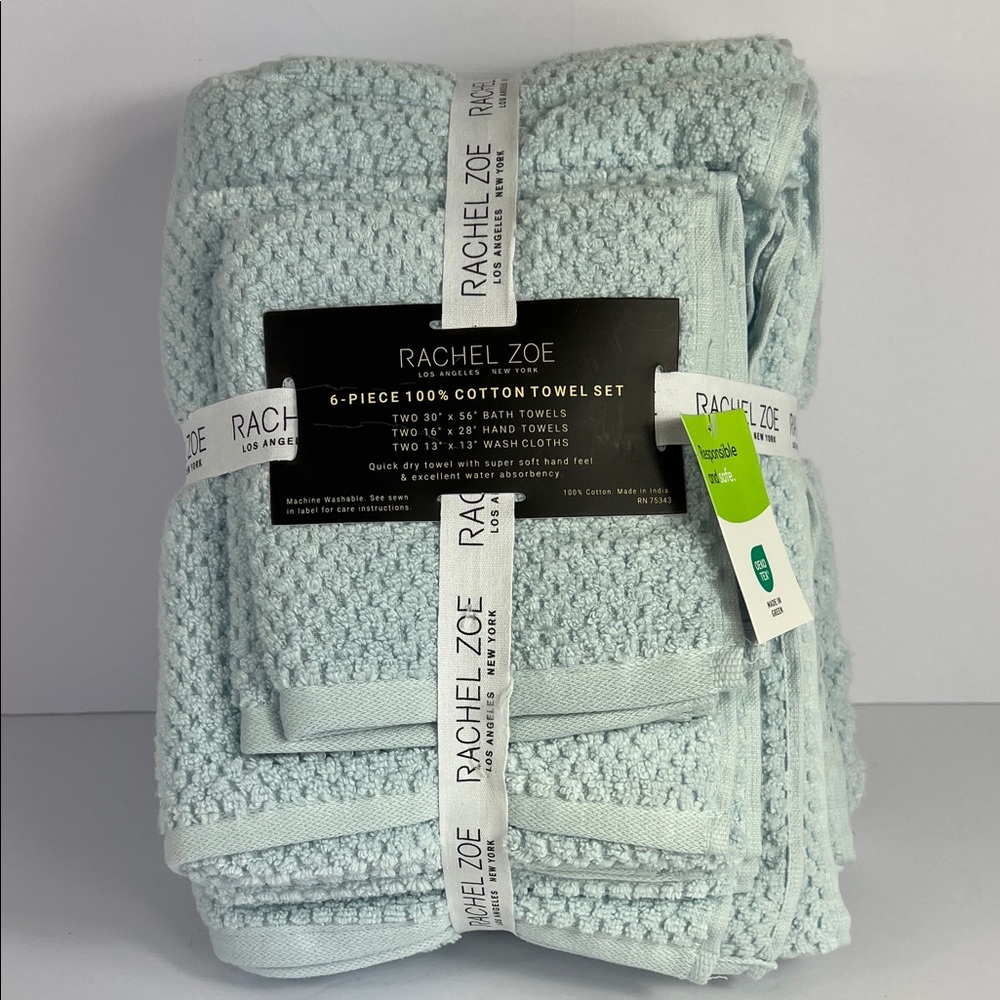 Rachel Zoe Light Blue 6-Piece Cotton Towel Set